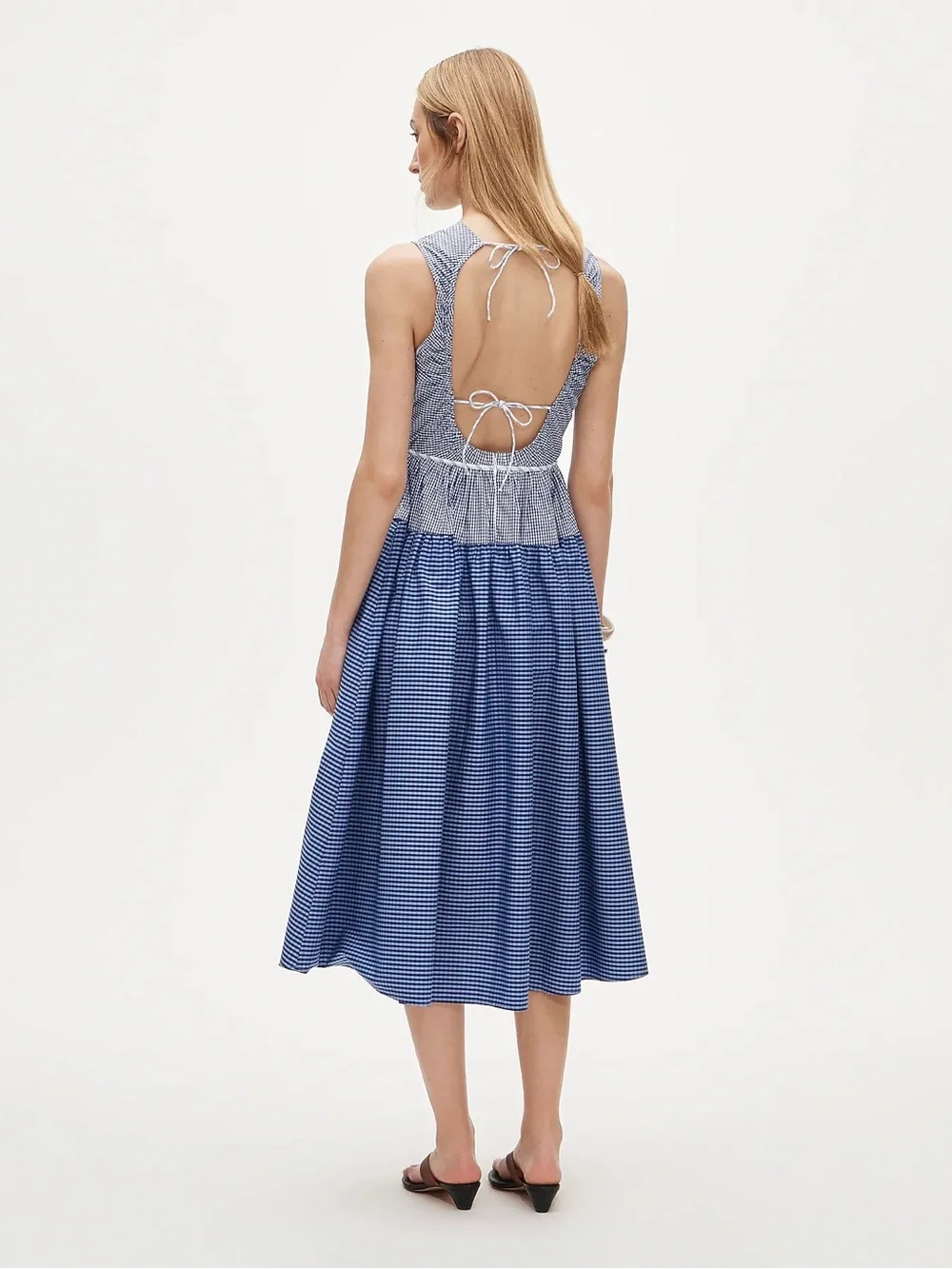 NWT J crew Open-back dress in mixed gingham print